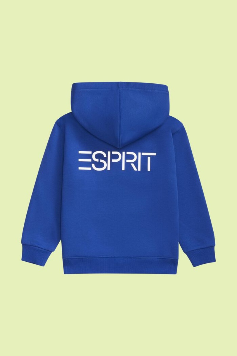 Dětské Mikina s Kapucí Esprit Logo Zip Up Světle Blankyt | OBY258749