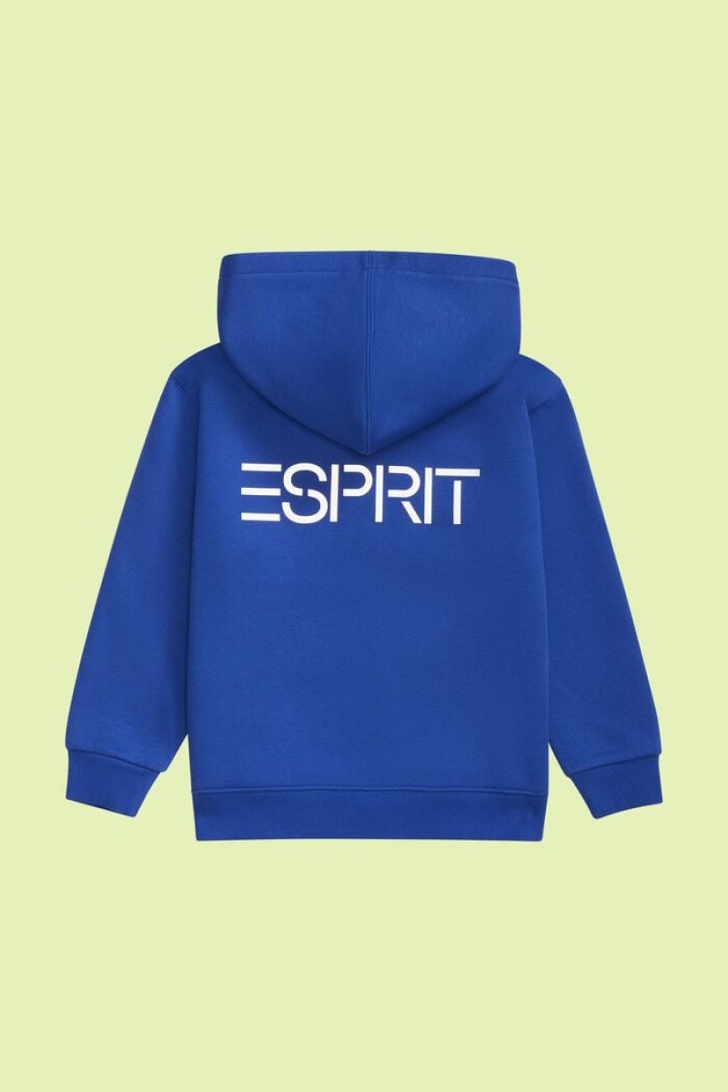 Dětské Mikina s Kapucí Esprit Logo Zip Up Světle Blankyt | LHE605287