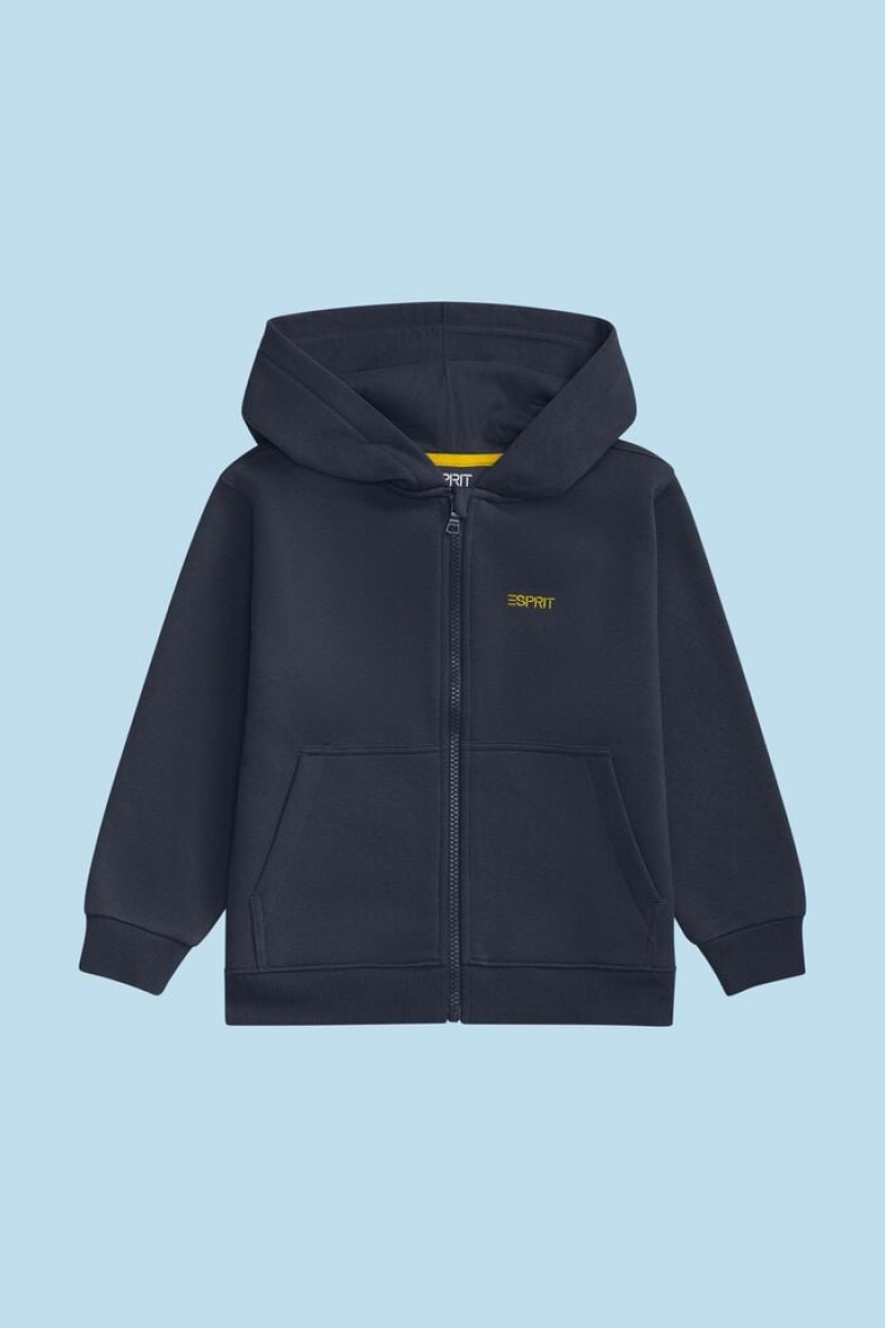 Dětské Mikina s Kapucí Esprit Logo Zip Up Tmavě Blankyt | EQJ371285