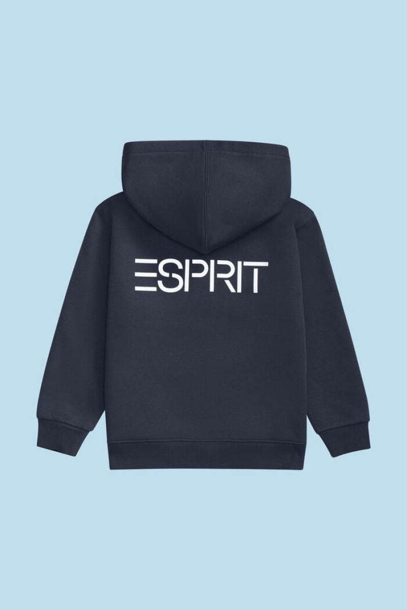 Dětské Mikina s Kapucí Esprit Logo Zip Up Tmavě Blankyt | VZS518672