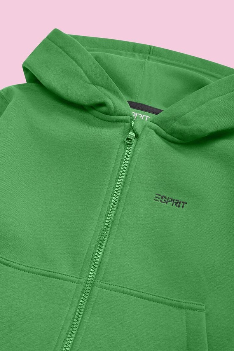 Dětské Mikina s Kapucí Esprit Logo Zip Up Zelene | SCI615478