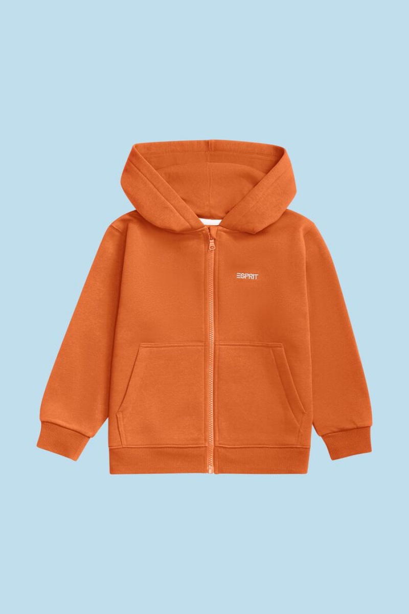 Dětské Mikina s Kapucí Esprit Logo Zip Up Červené Oranžové | GHB976281