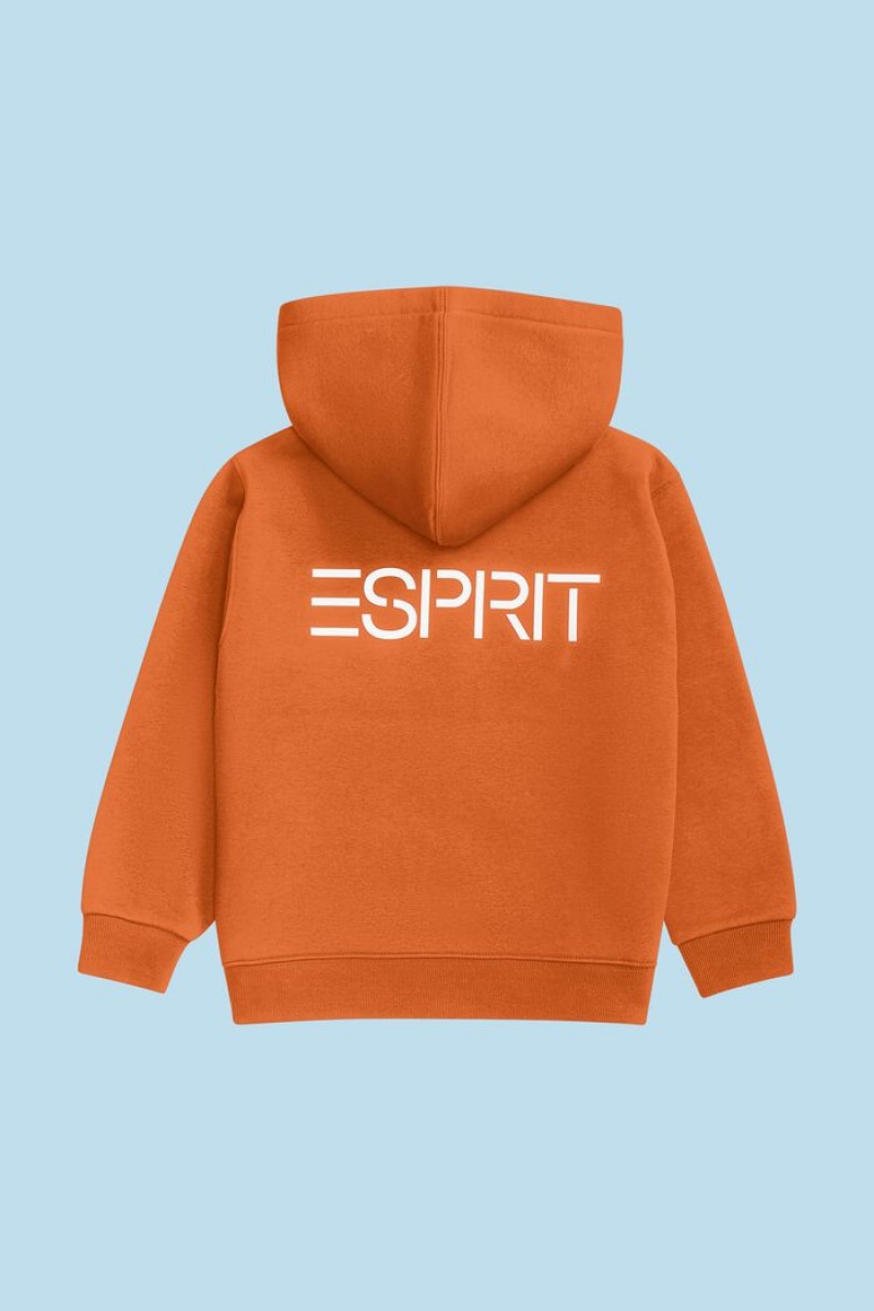 Dětské Mikina s Kapucí Esprit Logo Zip Up Červené Oranžové | GHB976281