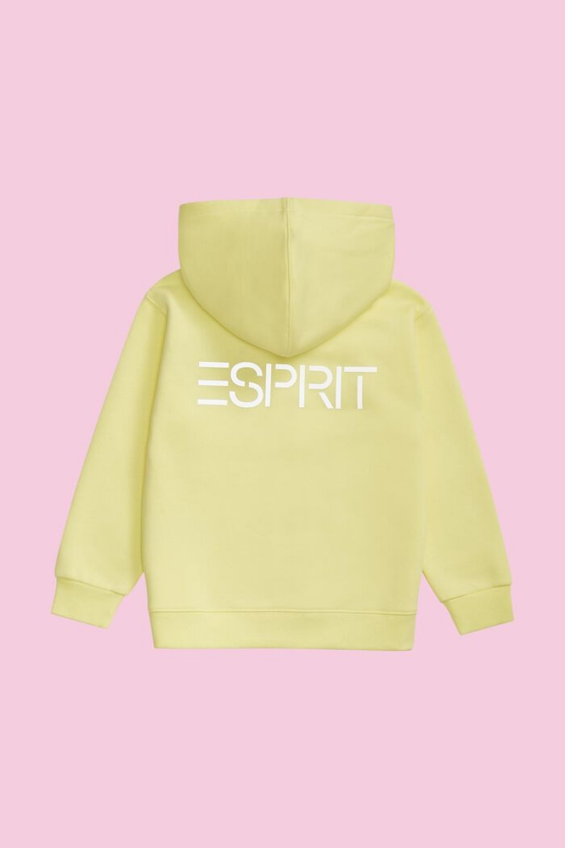 Dětské Mikina s Kapucí Esprit Logo Zip Up Žluté | TUM460385