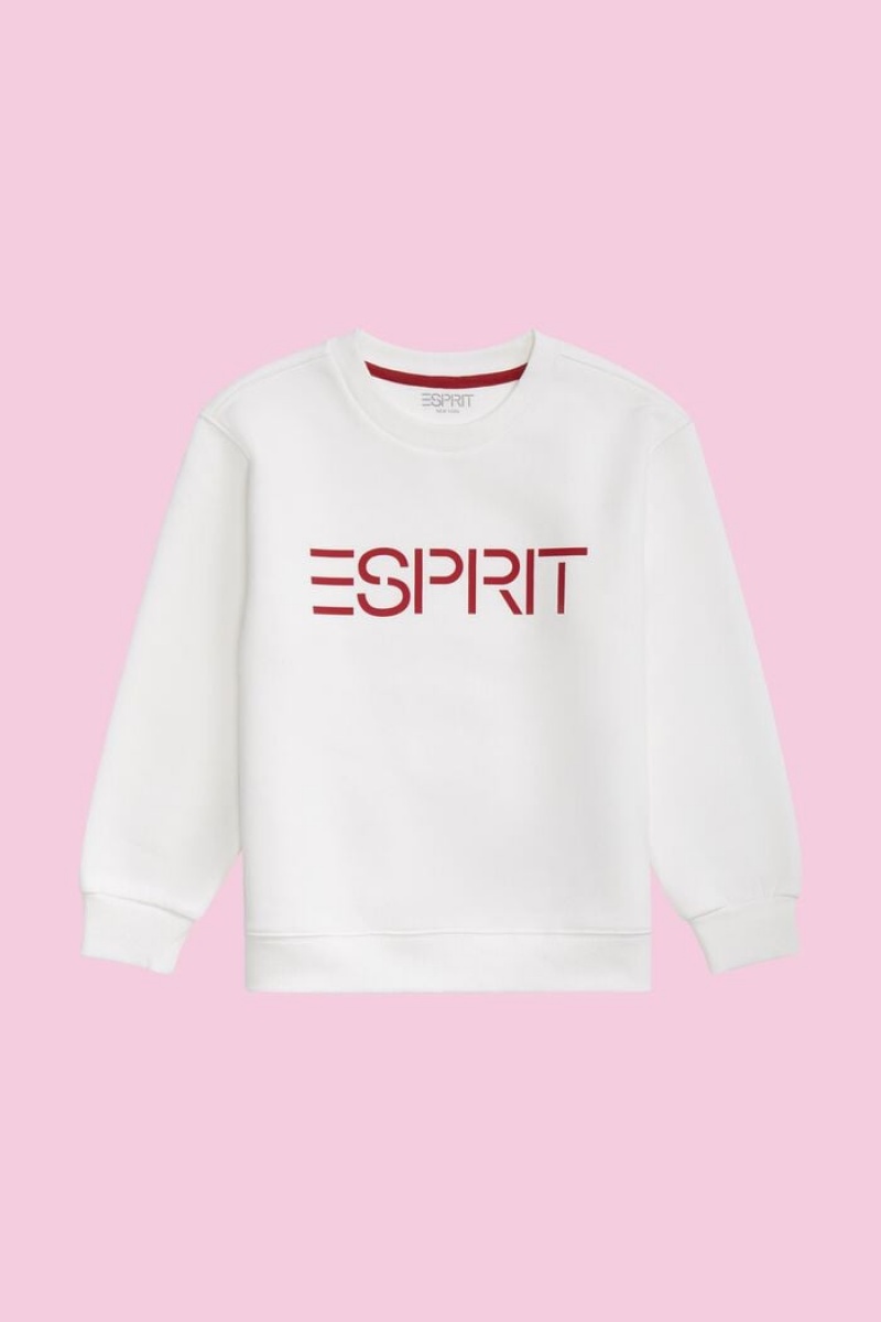 Dětské Mikiny Esprit Logo Crewneck Bílé | RCP342870