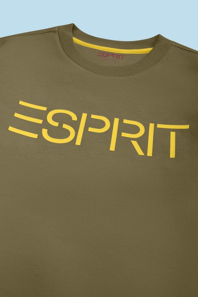 Dětské Mikiny Esprit Logo Crewneck Olivy Zelené | DYV491803