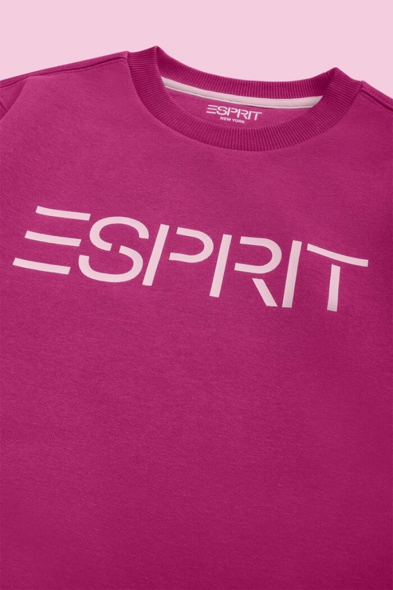 Dětské Mikiny Esprit Logo Crewneck Růžové Fuchsie | IBH890614