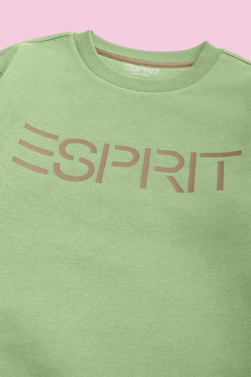 Dětské Mikiny Esprit Logo Crewneck Světle Zelene | OWH075961