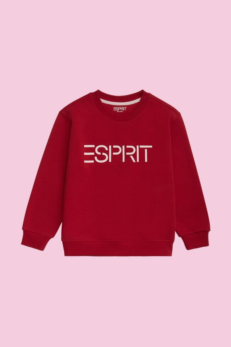 Dětské Mikiny Esprit Logo Crewneck Tmavě Červené | ONF164730