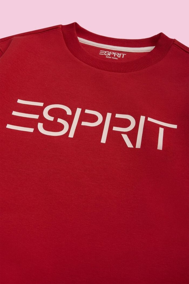 Dětské Mikiny Esprit Logo Crewneck Tmavě Červené | SFY192470