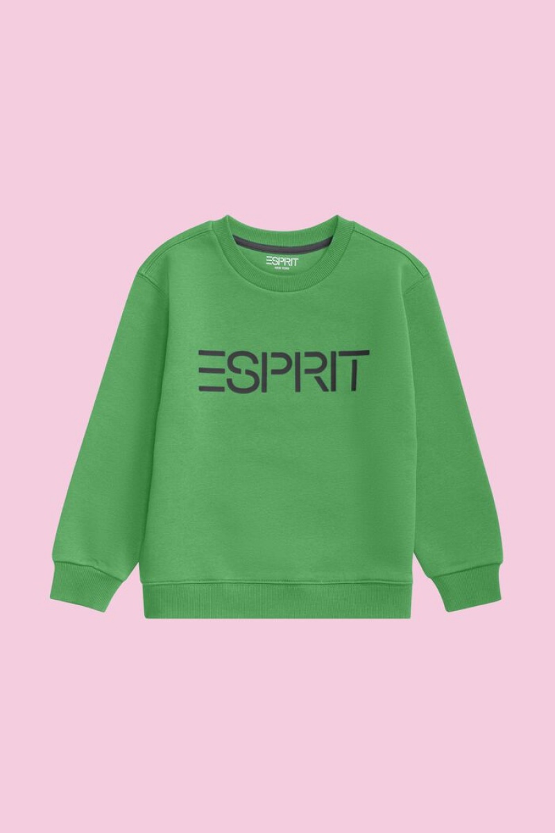 Dětské Mikiny Esprit Logo Crewneck Zelene | SHP617938