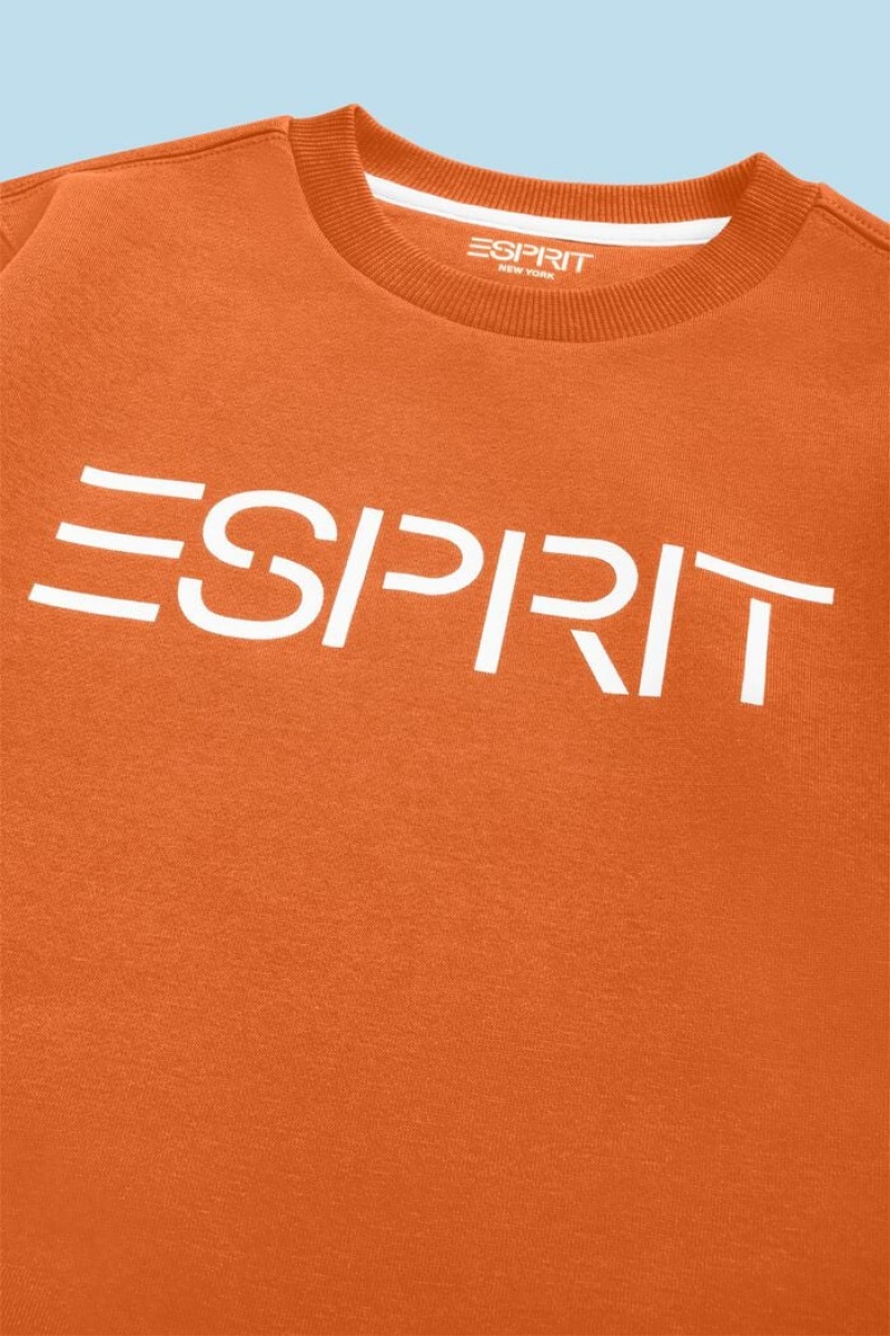 Dětské Mikiny Esprit Logo Crewneck Červené Oranžové | MEA684237