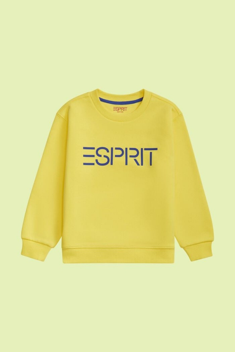 Dětské Mikiny Esprit Logo Crewneck Žluté | BXR796418