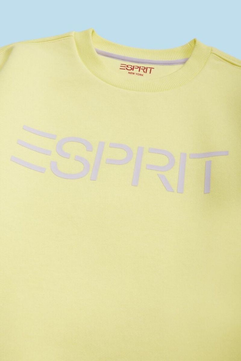 Dětské Mikiny Esprit Logo Crewneck Žluté | DNV891532