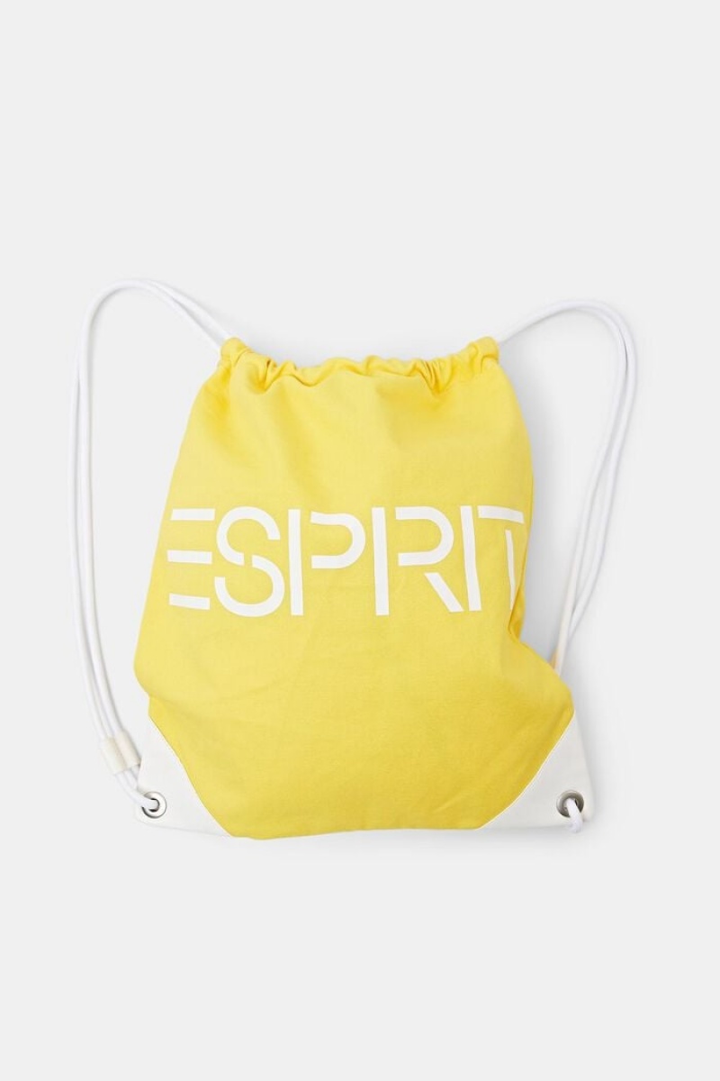 Pánské Batohy Esprit Bavlněné Platene Logo Drawstring Žluté | QHO956187