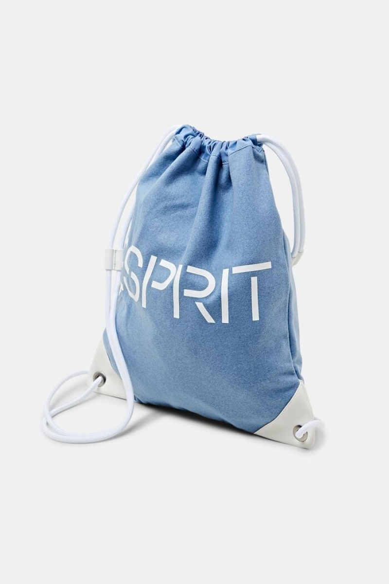 Pánské Batohy Esprit Logo Drawstring Blankyt | GMS784062