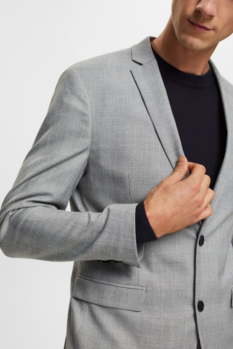 Pánské Blejzry Esprit Blazers Slim Fit Světle Šedé | GHF675492