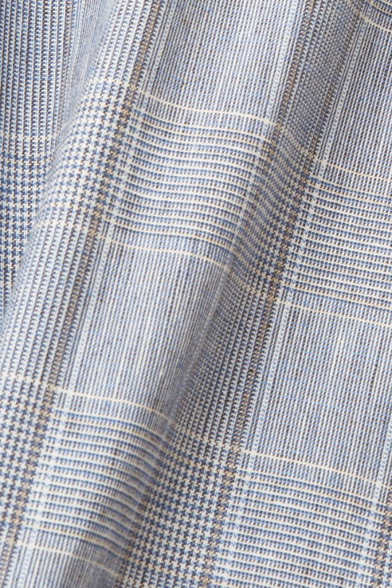 Pánské Blejzry Esprit Slim Fit Chequered Světle Blankyt | DKA281047