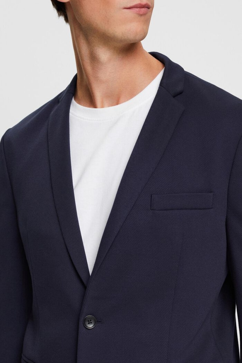 Pánské Blejzry Esprit Textured Slim Fit Tmavě Blankyt | LPR248139