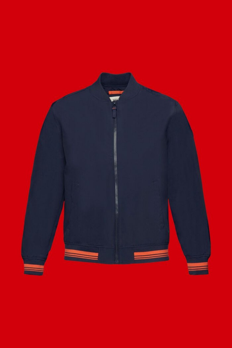 Pánské Bundy Esprit Bomber-style Blouson Tmavě Blankyt | QRF591637