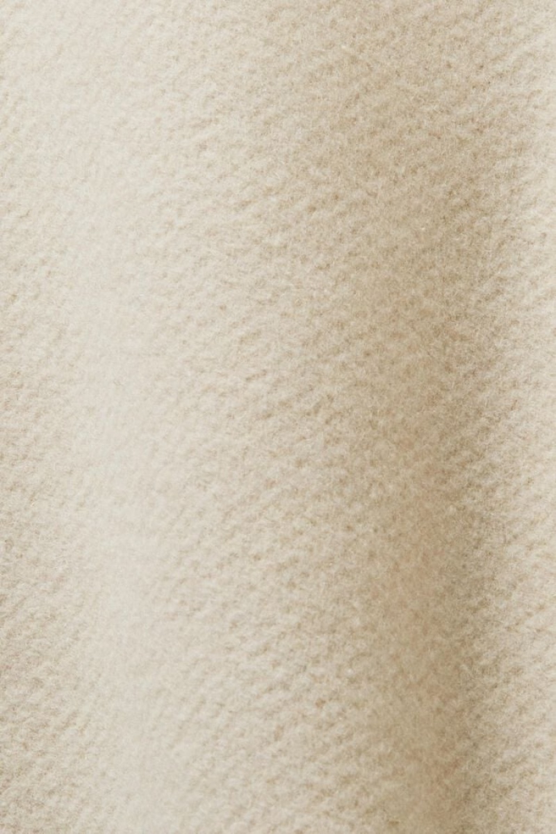 Pánské Bundy Esprit Brushed Vlna-blend Bílé | MRP619387