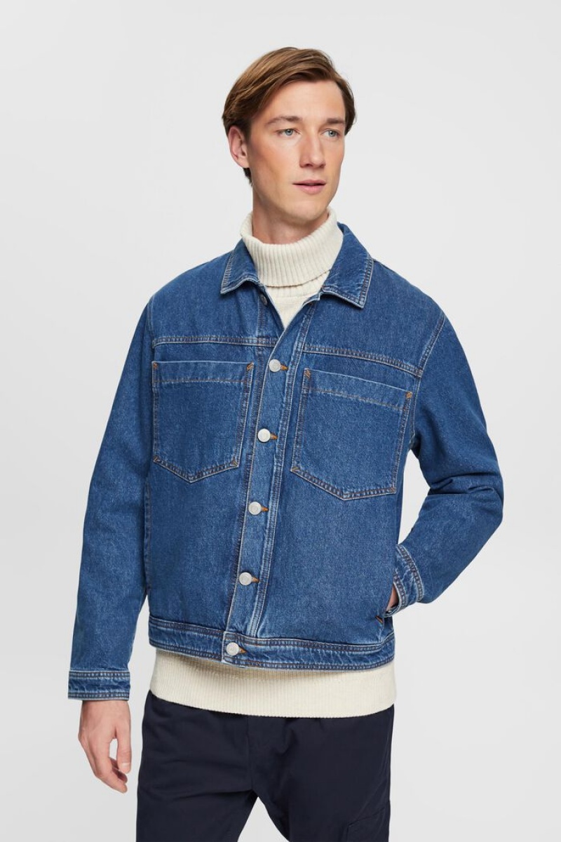 Pánské Bundy Esprit Denim Blankyt Tmavě | KLS214683