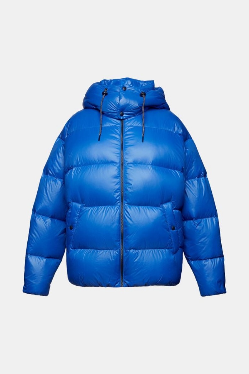 Pánské Bundy Esprit Down Glossy Puffer Světle Blankyt | POX694327