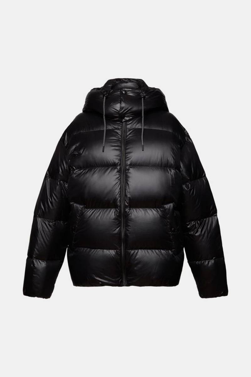 Pánské Bundy Esprit Down Glossy Puffer Černé | AWM724601