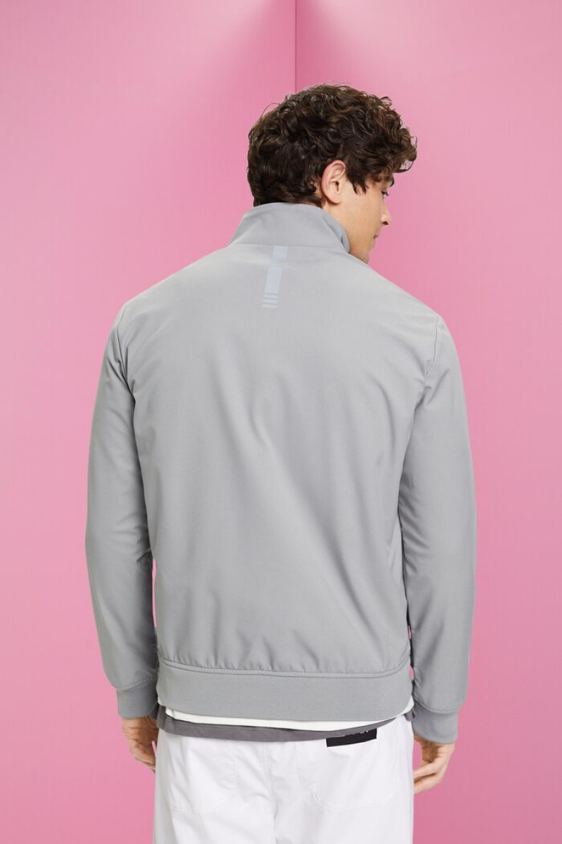 Pánské Bundy Esprit Herringbone Softshell Šedé | ETP816975