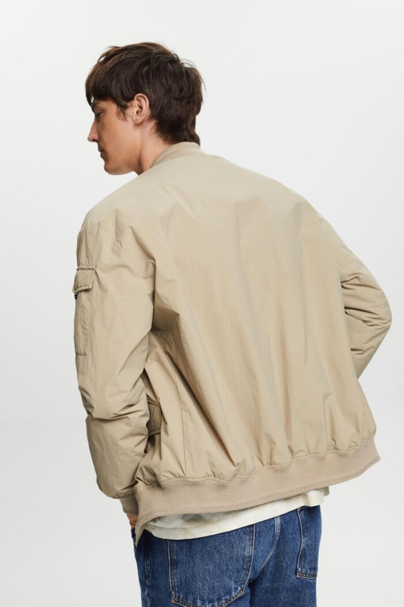 Pánské Bundy Esprit Recycled: Bomber-style Hnědé | ZDJ478165