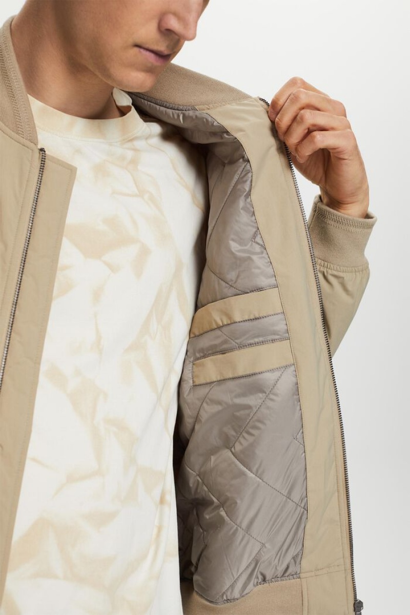 Pánské Bundy Esprit Recycled: Bomber-style Hnědé | ZDJ478165