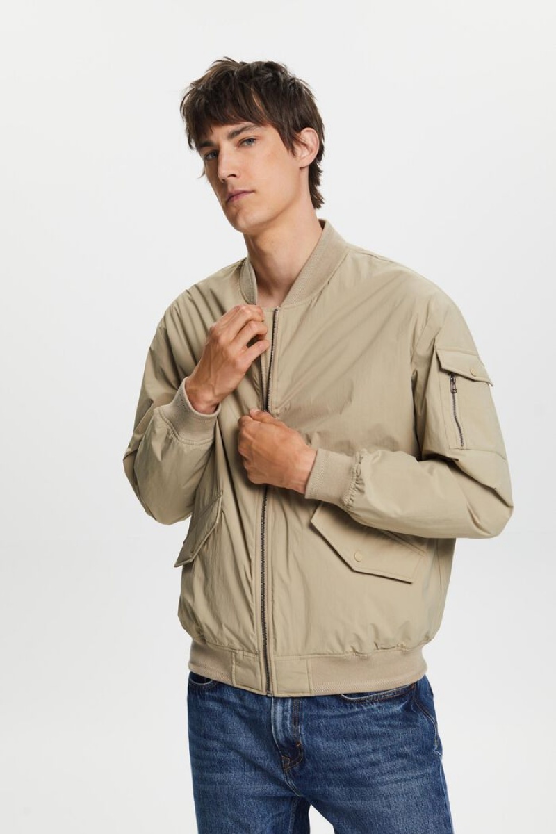 Pánské Bundy Esprit Recycled: Bomber-style Hnědé | ZDJ478165