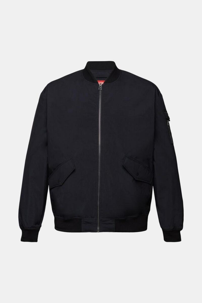 Pánské Bundy Esprit Recycled: Bomber-style Černé | KCF375062