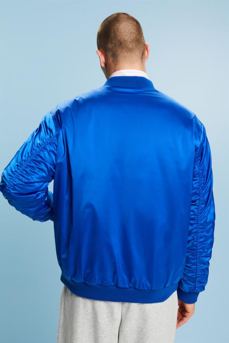 Pánské Bundy Esprit Satin Bomber Světle Blankyt | TMJ290351