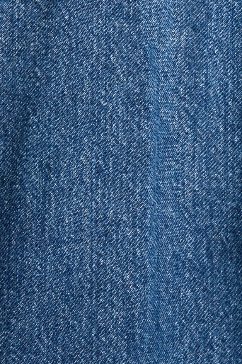 Pánské Bundy Esprit Sustainable Bavlněné Denim Blankyt | LWV318970