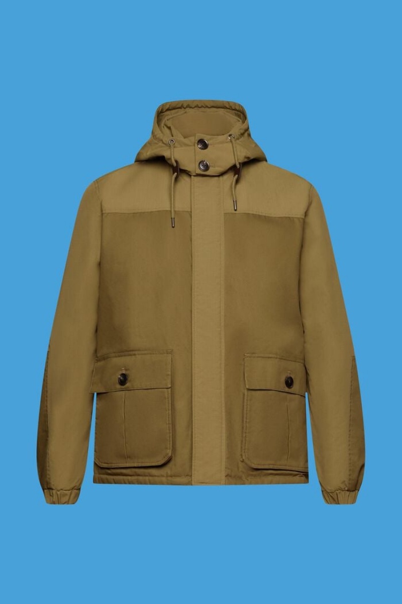 Pánské Bundy Esprit Utility With Detachable Hood Světle Hnědožlutý | TWN502768