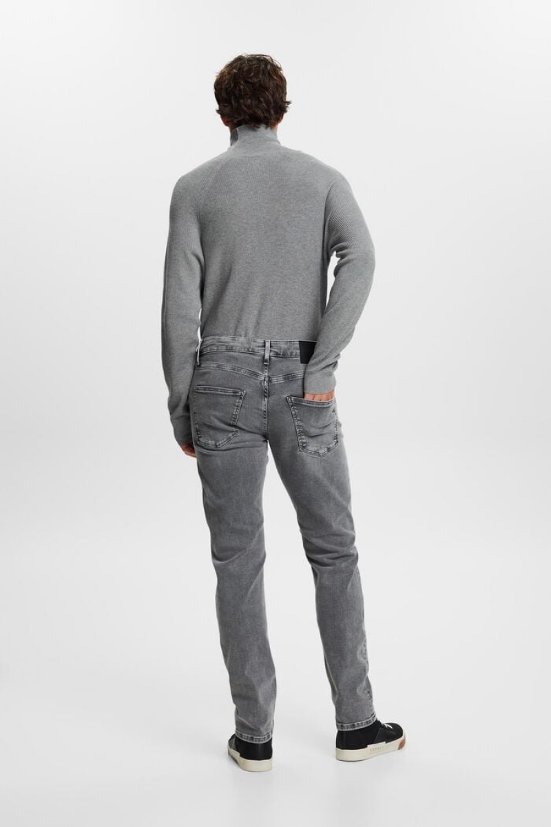 Pánské Džíny Esprit Mid-rise Slim Fit Šedé Světle | MGQ590234