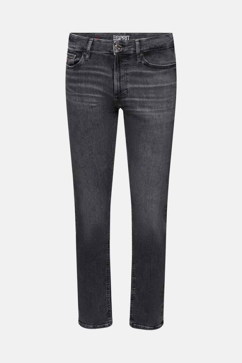 Pánské Džíny Esprit Mid-rise Slim Černé Tmavě | HCK529780