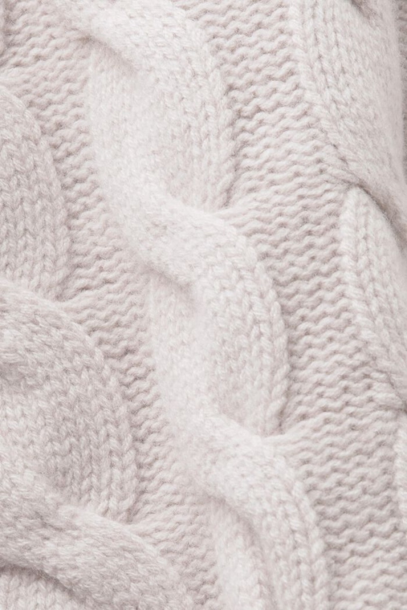 Pánské Jumpers Esprit Cable Knit Vlna Shawl Světle Šedé Hnědé | PAD867419