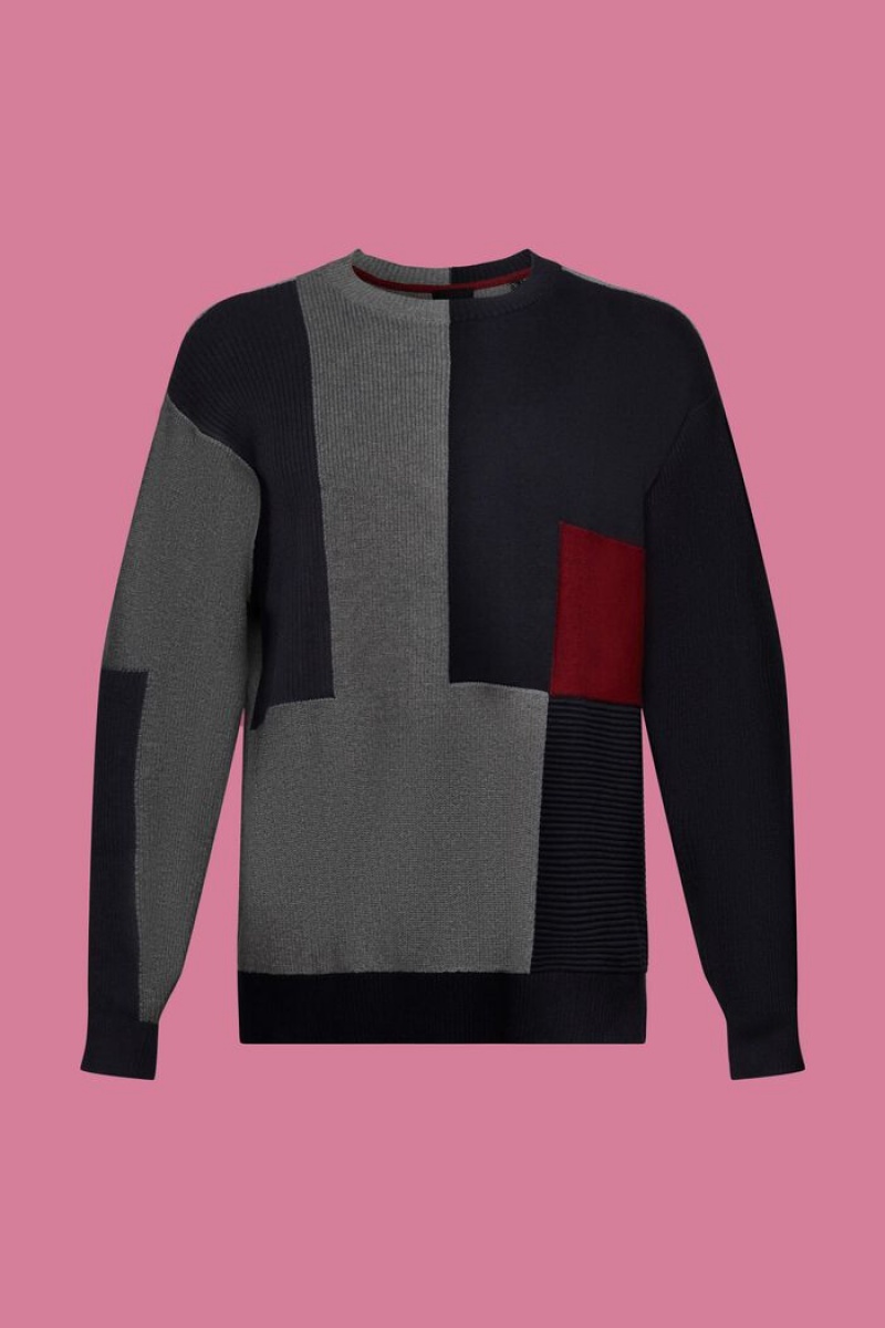 Pánské Jumpers Esprit Color Blocked Crewneck Světle Šedé | YPQ825036