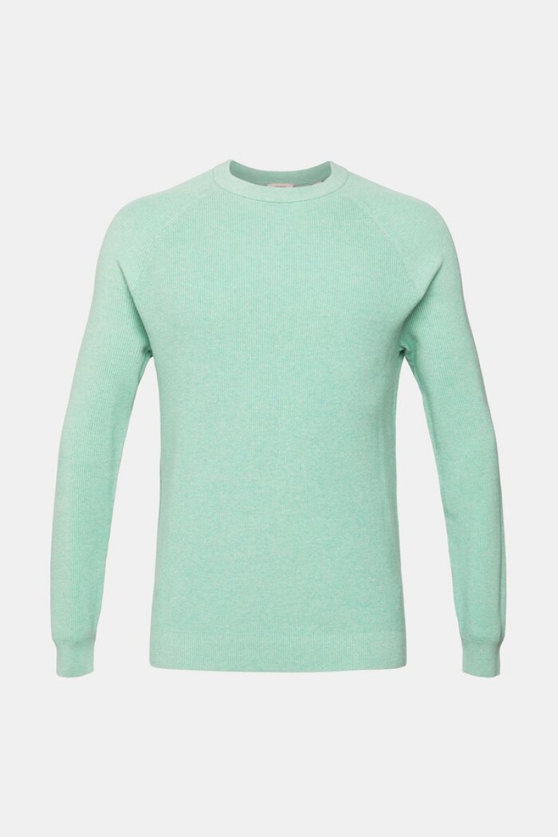 Pánské Jumpers Esprit Crewneck,100% Bavlněné Zelene | RKJ570192