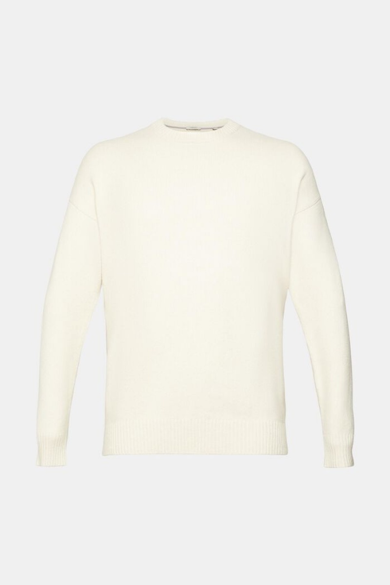 Pánské Jumpers Esprit Crewneck Bílé | MEP569341