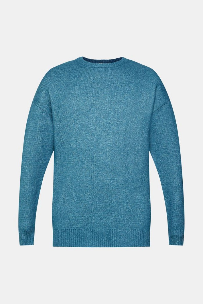 Pánské Jumpers Esprit Crewneck Tmavě Tyrkysové | ABJ780295