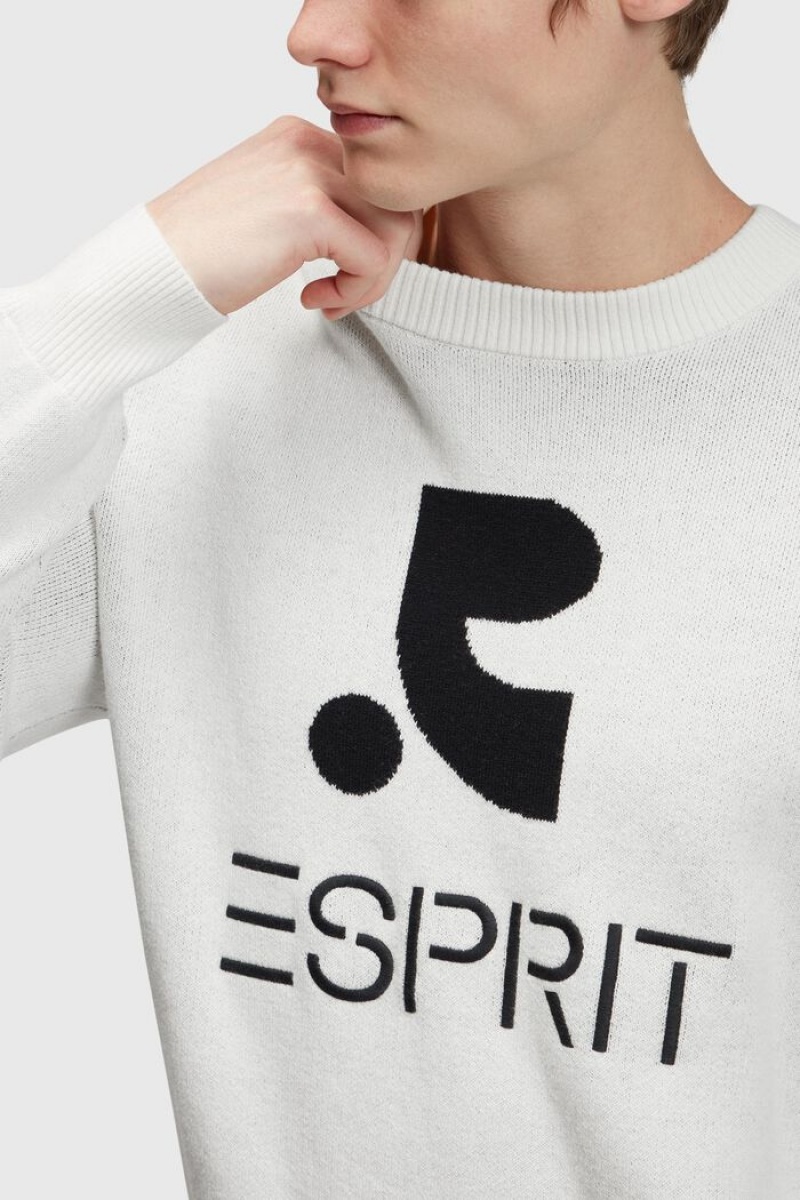 Pánské Jumpers Esprit Crewneck With Cashmere Krém Béžový | VFM036921