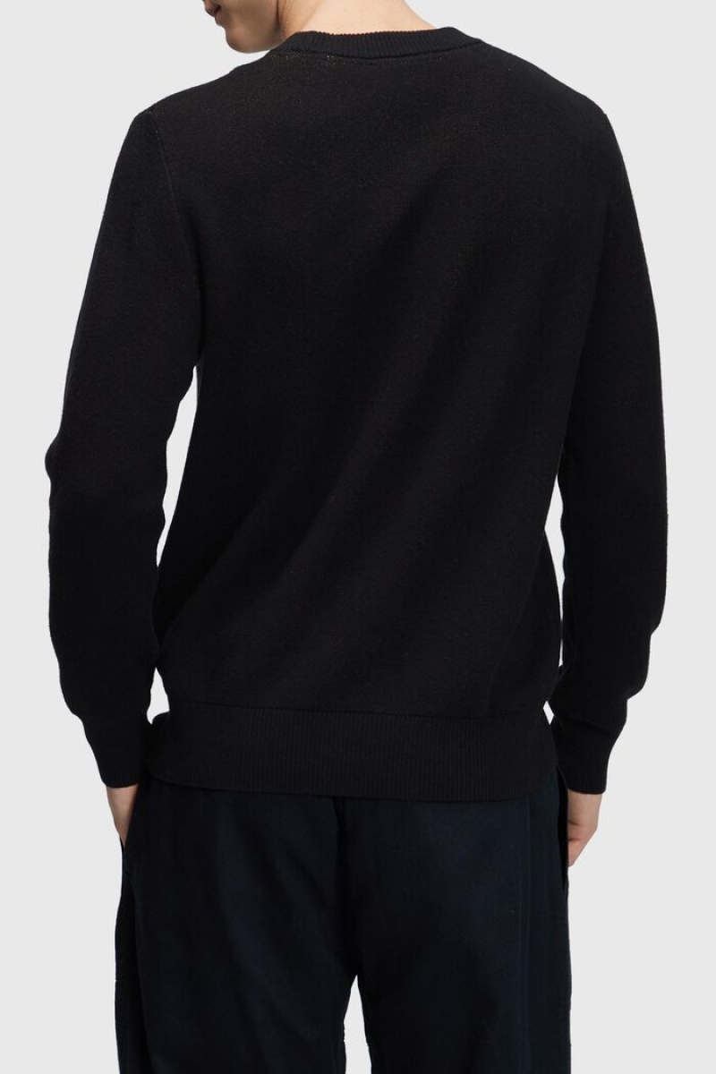 Pánské Jumpers Esprit Crewneck With Cashmere Černé | GDS682034