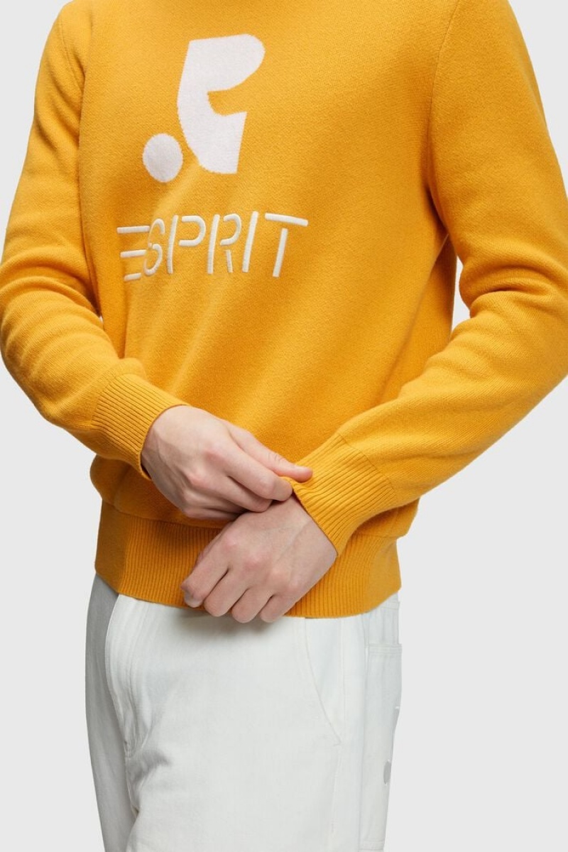 Pánské Jumpers Esprit Crewneck With Cashmere Žluté | OAP396187