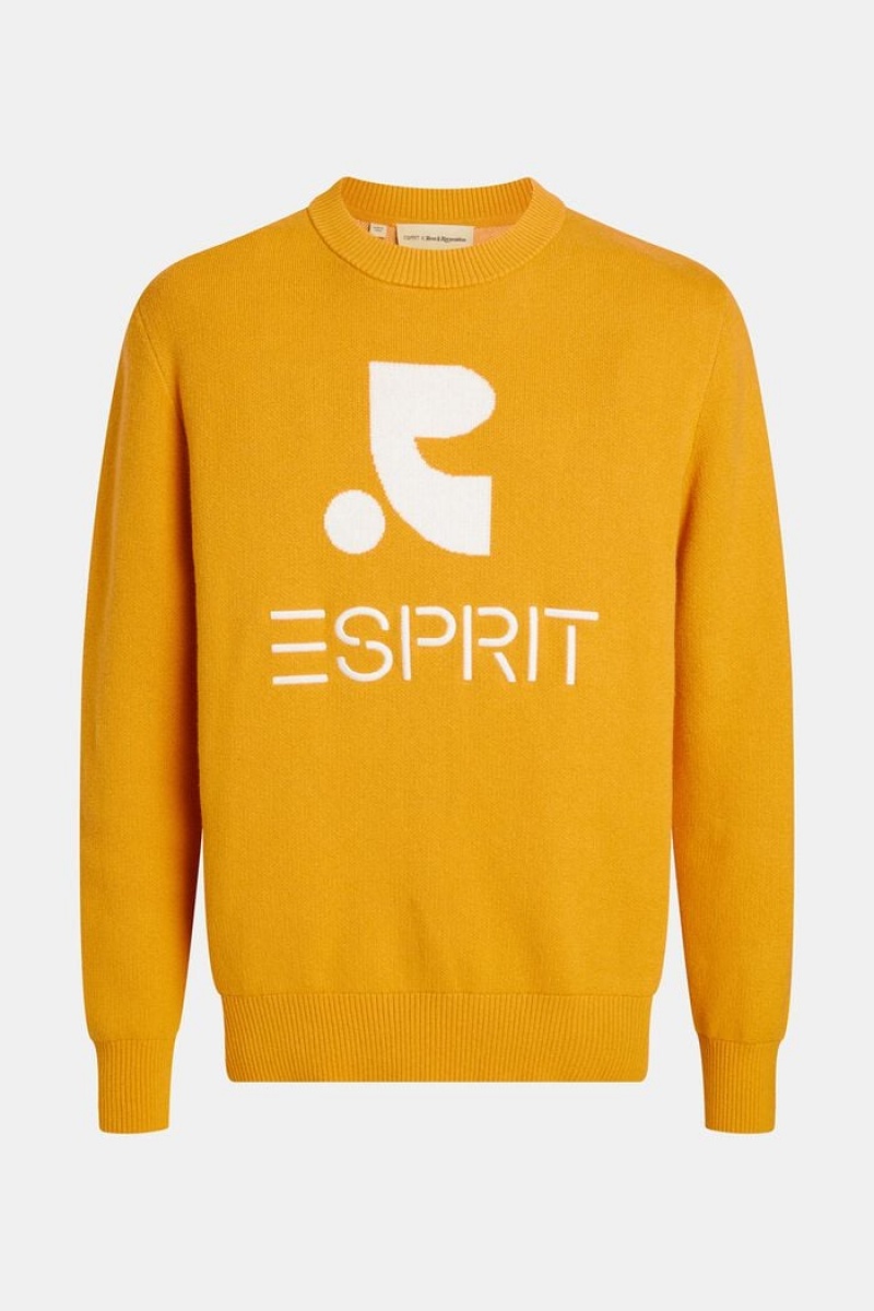 Pánské Jumpers Esprit Crewneck With Cashmere Žluté | OAP396187