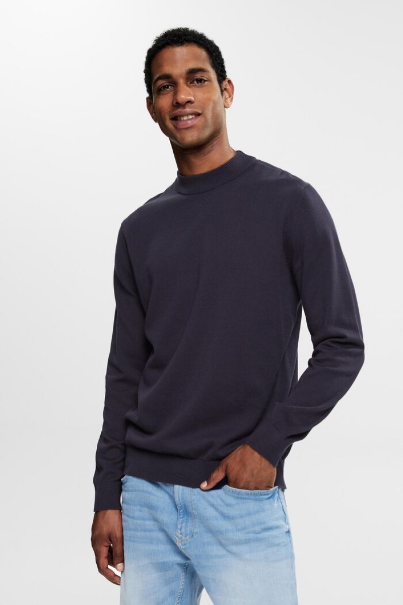 Pánské Jumpers Esprit Knit Tmavě Blankyt | LSN345702