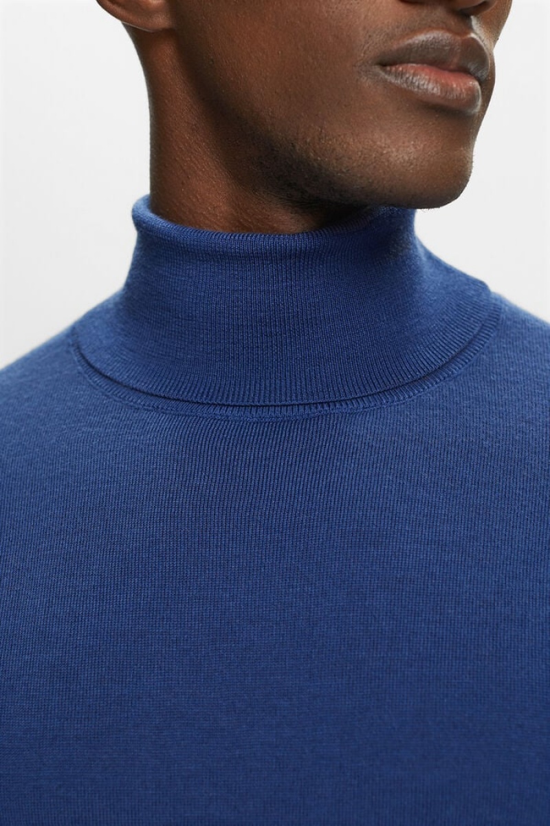 Pánské Jumpers Esprit Merino Vlna Turtleneck Blankyt | XRL315728