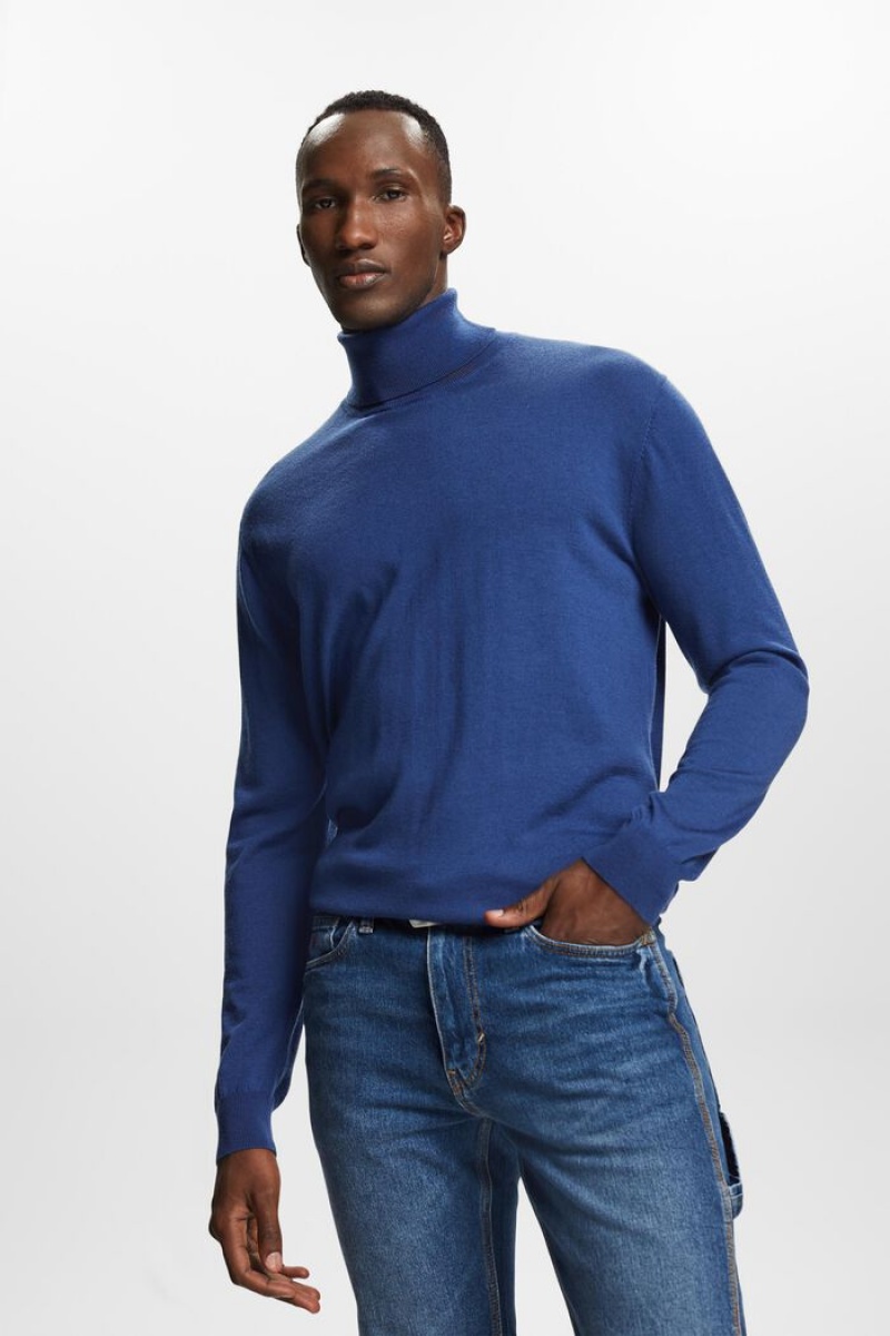 Pánské Jumpers Esprit Merino Vlna Turtleneck Blankyt | XRL315728